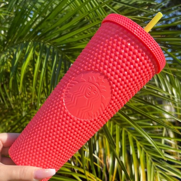 *NEW* Starbucks Dragonfruit Studded Bling Tumbler 24 oz. NWT Summer 2022 - Picture 1 of 10